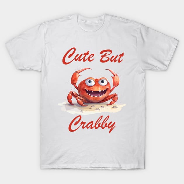 Funny Colorful Cartoon Crab, Cute But Crabby T-Shirt by SubtleSplit